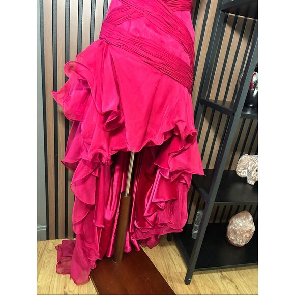 David’s bridal size 1/2 fusia dress y2k long train prom or homecoming - Picture 3 of 9